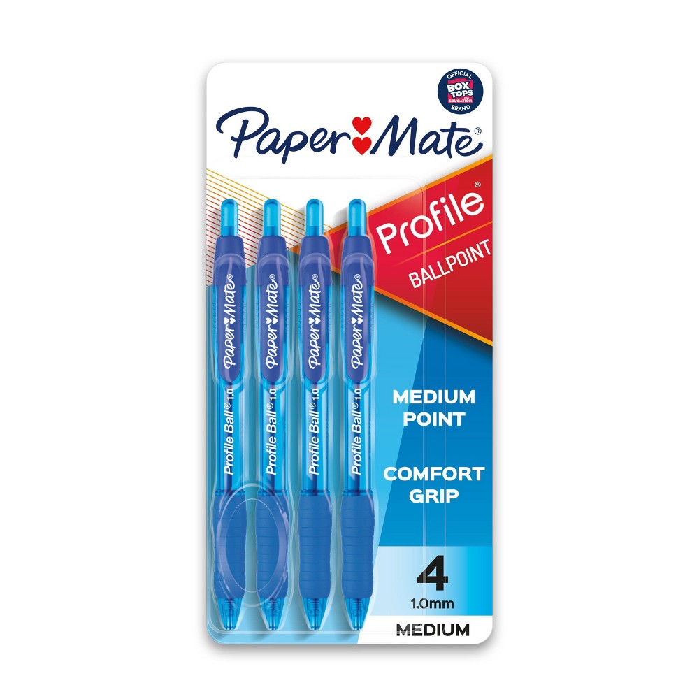 Photos - Pen Paper Mate Profile 4pk Ballpoint  1.0mm Medium Tip Blue 