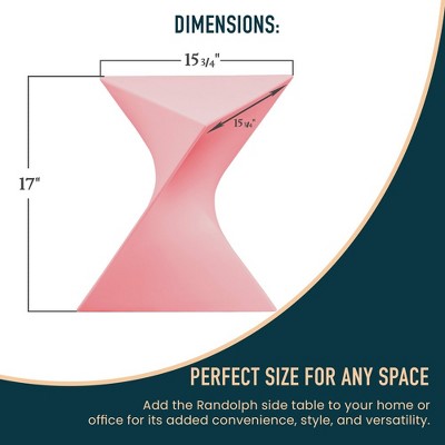 Pink Triangular Modern Plastic Side Tables Set of 4