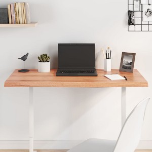 vidaXL Table Top Light Brown 39.4"x23.6"x(0.8"-1.6") Treated Solid Wood Oak - 1 of 4
