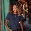 Dalix Womens Lil Smile Lightweight High Waisted Tee - 3 of 4
