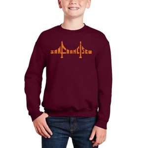 LA Pop Art San Francisco Bridge - Boy's Word Art Crewneck Sweatshirt - 1 of 3
