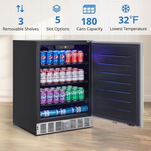 TROPOW 24 Inch Beverage Refrigerator, Weather Proof Stainless Steel Beverage Fridge for Outdoor Kitchen and Patio, Indoor/Outdoor Beverage Cooler - 1 of 4