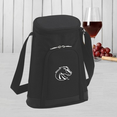 NCAA Boise State Broncos Stylish 2 Bottle Insulated Wine Tote Bag with Cheese Board, Knife and Corkscrew