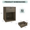 MUUEGM 18.9" Farmhouse Night Stand| Wooden Bedside End Tables with Drawer and Open Storage Cabinet - 2 of 4