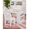 49 in Kids Art Table, Large Kids Craft Table with 2 Chairs, Multi-Functional Art Desk with Storage Shelves for Children Room, Kindergarten White - 3 of 4