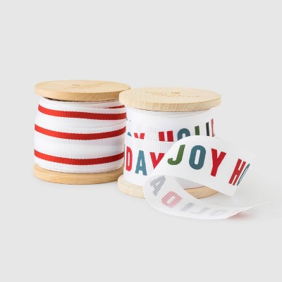 Red Colorful Grosgrain Ribbon Set of 2 - Sugar Paper™