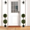 Tangkula Set of 2 Artificial Double Topiary Ball Trees 3 FT Faux Boxwood Topiary Tree - 4 of 4