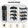 Gulches Folding Utility Cart, Portable Folding Service Cart, 4 Tier Heavy Duty Folding Tool Cart with Wheels for Office, Warehouse and Home, Black - 2 of 4