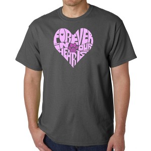 LA Pop Art Forever In Our Hearts - Men's Word Art T-Shirt - 1 of 4