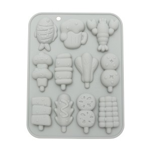 Unique Bargains Chocolate Mould 11-Cavity Seafood BBQ Candy Mould Hand Wash 6.93"x5.28"x0.59" 1 Pc - 1 of 4