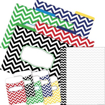 File Folders Organizer Set On-Trend 92 per Set Chevron Nautical - Barker Creek