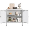 NicBex 31.5" Metal Sideboard,Kitchen Storage Cabinets with Adjustable Shelves and 2 Glass Doors for Kitchen, Living room, and Dining Room,White - 4 of 4
