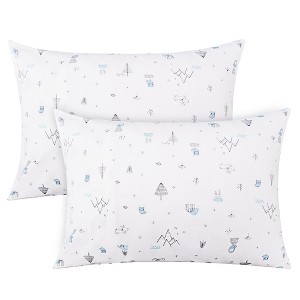 2 Pack Jersey Cotton Toddler Pillowcases, Envelope Travel Pillowcases - NTBAY - 1 of 4