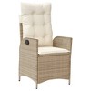 vidaXL 7 Piece Patio Dining Set with Cushions Beige Poly Rattan - 63" x 31.5" x 29.1" Without Footrest 6 Items - 3 of 4