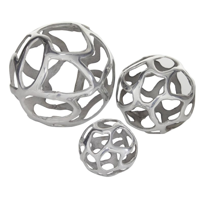 Set of 3 Decorative Aluminum Balls - Olivia & May, 6 of 10