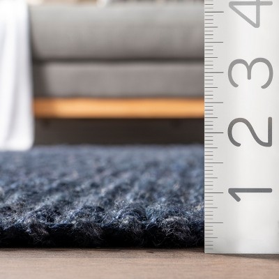 Handmade Navy Blue Braided Jute 6' x 9' Rectangular Rug