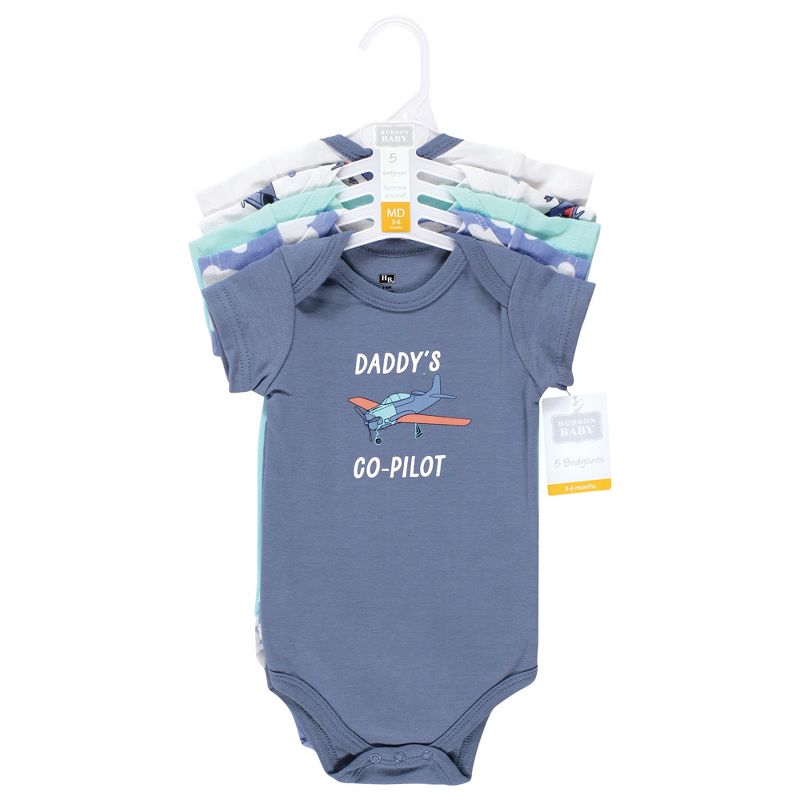 Hudson Baby Cotton Bodysuits, Fly High, 2 of 8