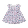 Hope & Henry Layette Baby Girl Short Sleeve Linen Dress with Ruffle Collar, Infant - 3 of 4