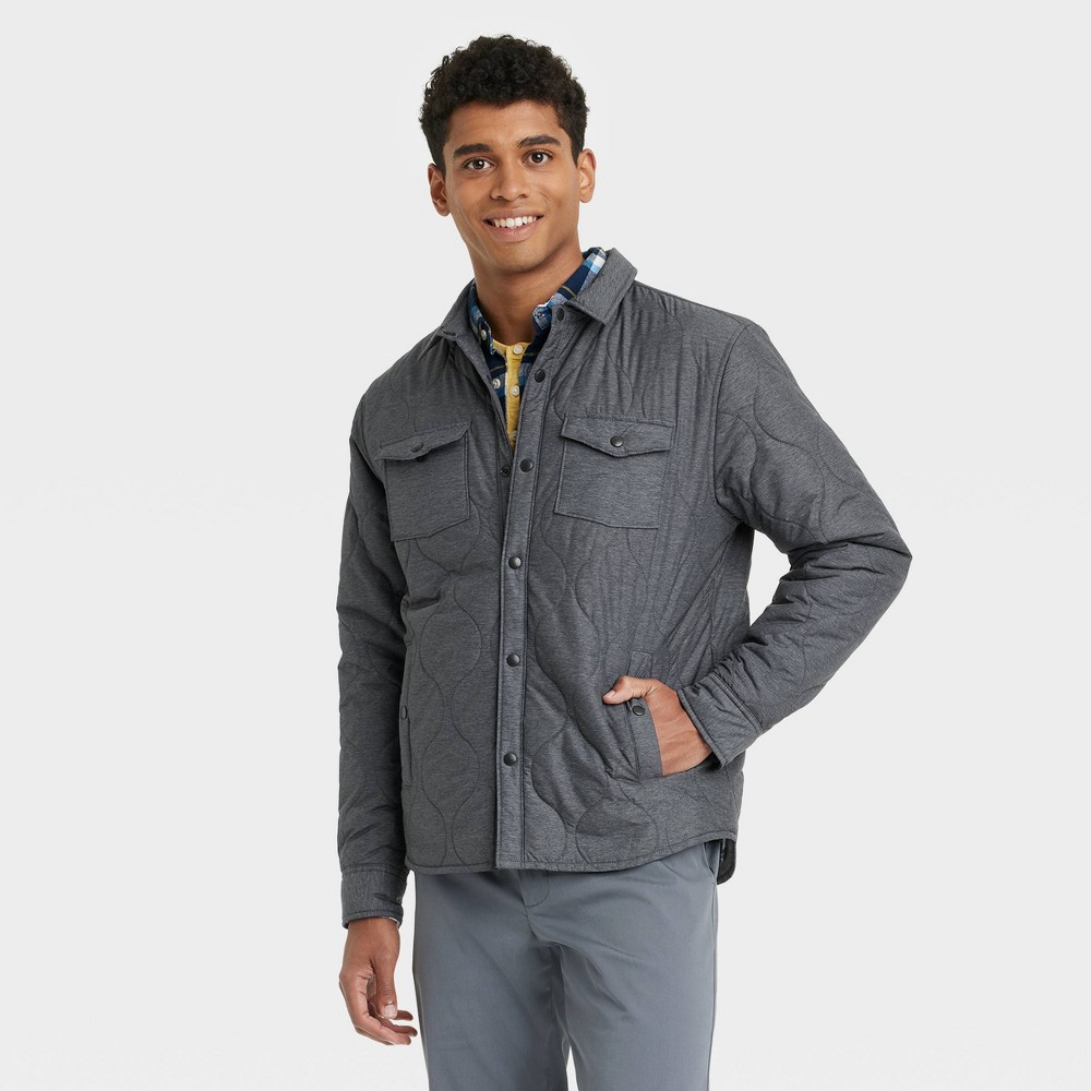 Men's Big & Tall Onion Quilted Lightweight Jacket - Goodfellow & Co™ Heathered Gray LT -  88319367