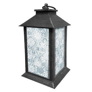 Briarwood Lane Everyday Lantern 13.5" x 5.5" x 5.5" Ornamental Blue and White Lantern - 1 of 3