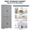 NicBex Tall Bathroom Storage Cabinet with Adjustable Shelves,2 Door Cabinet&1 Drawer,Freestanding Cabinet with Anti-Tipping Device for Bathroom - 3 of 4