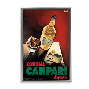 Stupell Industries Vintage Campari Wine Black Framed Floater Canvas Wall Art - 1 of 4