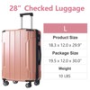 FONTOI 28 Inch Checked Luggage Expandable Hardshell Luggage Lightweight Durable Travel Large Suitcase with Wheels, Rose Pink 29.5"* 18.5"*11.6" - 3 of 4
