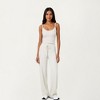 Anna-Kaci Active Women's High Waist Wide Leg Pants with Drawstring Tie and Soft Stretch Fabric - Small, Off White - 2 of 4