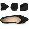 Perphy Women's Pointed Closed Toe Slip-on Bow Decor Low Heel Ballet Flats - 3 of 4