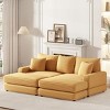 43.3"Corduroy Single Sofa With Back Pillow,Chaise Sofa,2 Toss Pillows And A Ottoman,Comfy Sofa Deep Seat Couch For Living Room-Cuddlewood - 3 of 4