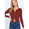 Slickblue Front Zipper Ribbed Sweater Top, Soft Rayon-Polyester Blend, Ochre/Terracotta, Sizes S-L - 3 of 4
