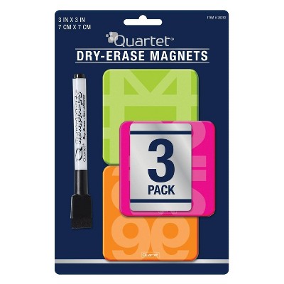 3pk 3" Dry Erase Magnets Neon - Quartet