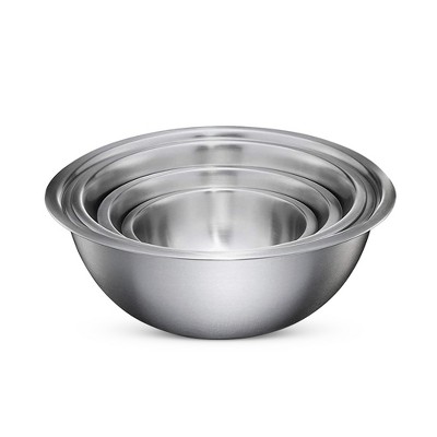 OSTO Stainless Steel Mixing Bowl Set for Prepping, Serving, Cooking, & Baking; Freezer & Dishwasher Safe. Shatterproof and Space Saving Set of 6
