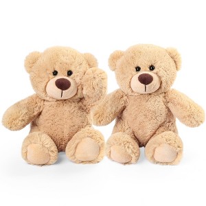 LotFancy 2Pcs 8 in Teddy Bear Stuffed Animals, Plush Bear Toy Gifs for Kids, Boys, Girls, Brown - 1 of 4