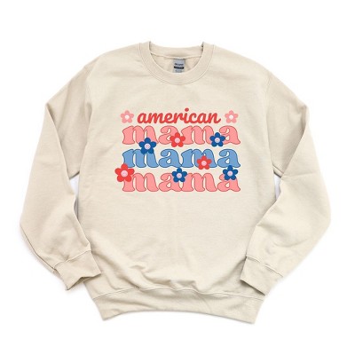 Simply Sage Market Women's Graphic Sweatshirt American Mama Smiley Face