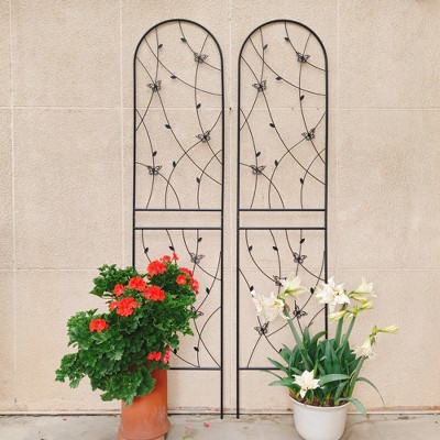 Maggift Patio Decorative Screens, Elegant Vine Pattern Yard Fencing, Pet-Safe Decorative Fence for Yard, Patio, Black, 19.7"*19.7"*86.7"