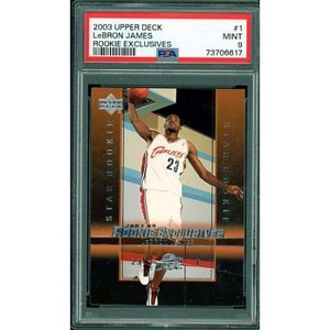 LeBron James Rookie Card 2003-04 Upper Deck Rookie Exclusives #1 PSA 9 - 1 of 2