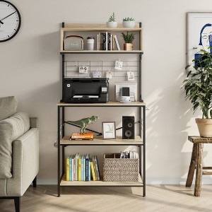 Bestier 5 Tier Microwave Stand, Coffee Bar Table with Storage for Small Space Kitchen - 1 of 4