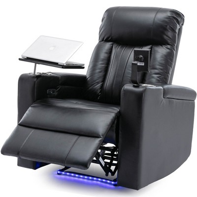Fontoi Accent Chairs, Recliner Chair with Storage Arms, Cupholders, Lift Chair with Swivel Tray and Cell Phone Stand, Black, 35"*29.9"*41.2"