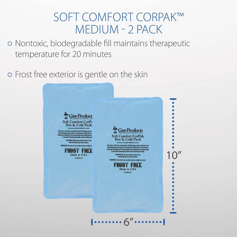 Core Products Soft Comfort CorPak Hot and Cold Therapy - 6" X 10" (2 Pack), 5 of 7