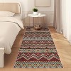 Washable Vintage Boho Striped Area Rug - Non-Slip Non-Shedding Stain Resistant Low Pile Soft Carpet for Living Room Bedroom Home Office - 3 of 4
