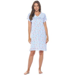 Casual Nights Women's Super Soft Yummy Nightshirt, Short Sleeve Nightgown, Night Dress with Fun Prints & Patterns - 1 of 4