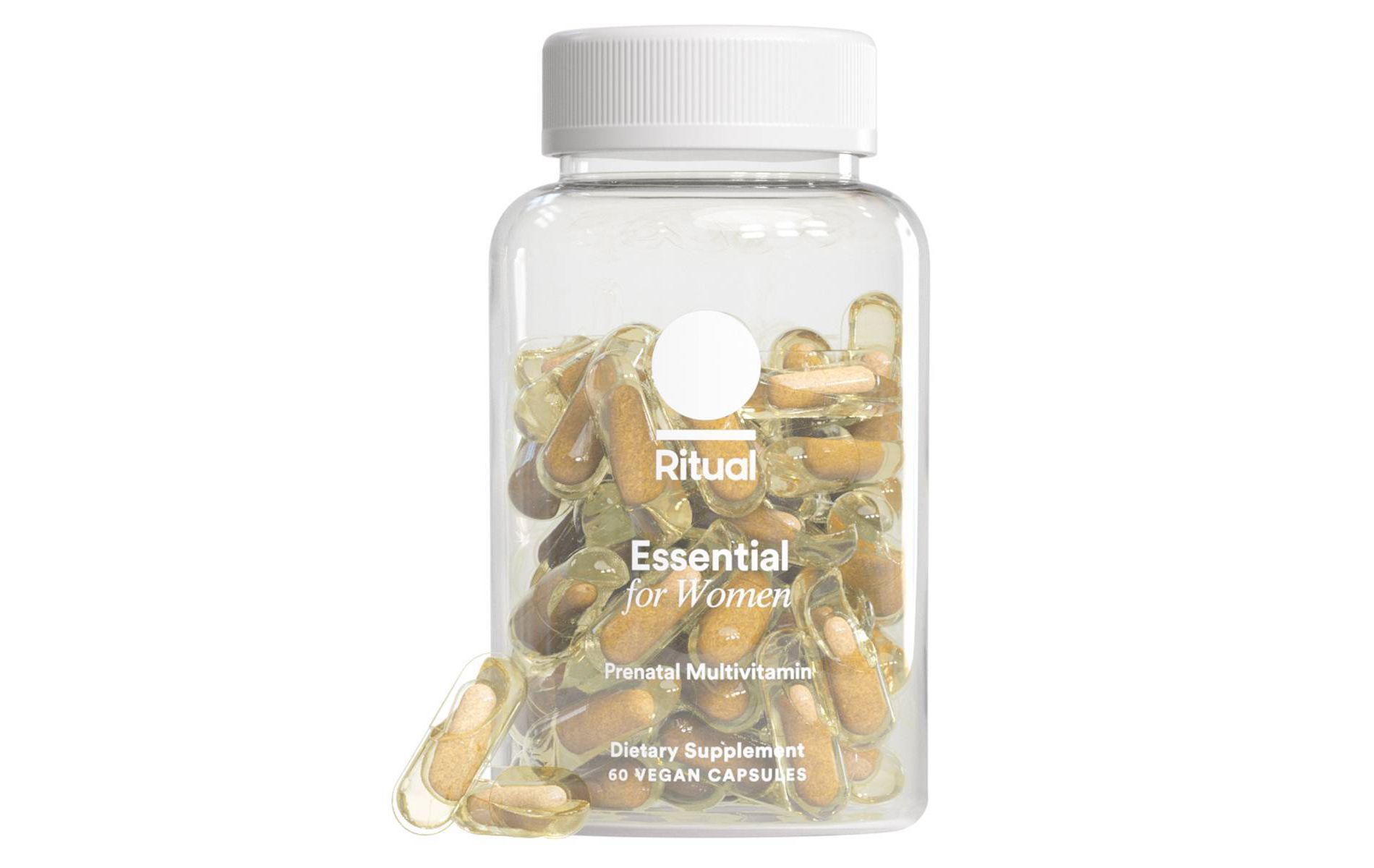 Ritual Prenatal Multivitamin with Folate, Choline, Vegan Omega-3 DHA and Chelated Iron Vegan Capsules - Citrus Essenced - 60ct