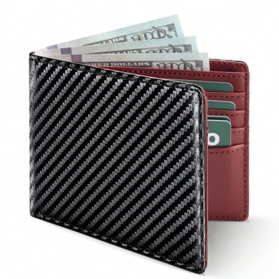 BEAFUP Men's Thin Wallet,Simple Leather RFID-Blocking Dual Folding Credit Card Holder Gives For Men Mini Wallet,Coin Wallet