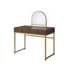 Metal & MDF Rectangular Vanity Desk with Mirror, Jewelry Tray, and 2 Drawers - 2 of 4