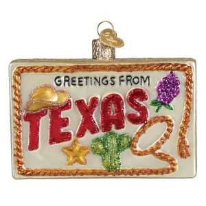 Old World Christmas Blown Glass Ornament for Christmas Tree, Texas Postcard - 1 of 4