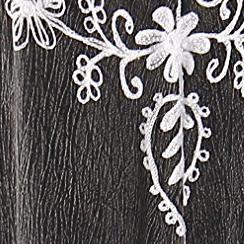 charcoal denim with white embroidery