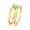 Pure Collection by Ross-Simons 0.25 Carat Emerald-Cut Lab-Grown Diamond Open-Space Ring in 18kt Gold Vermeil - 3 of 4