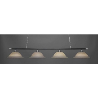 Toltec Lighting Oxford 4 - Light Island Pendant Light in  Chrome/Matte Black