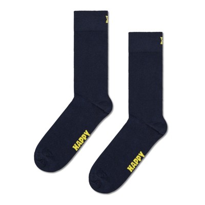 Happy Socks Adult Men and Women Crew Solid Color Socks in sustainable materials - Pair of socks in different size and colors